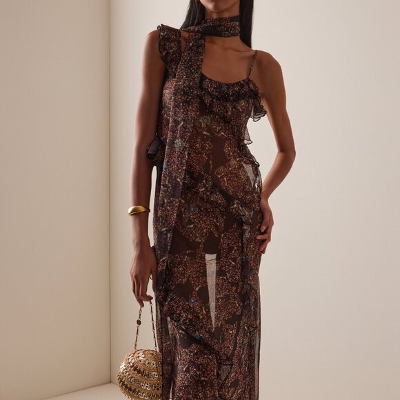 SIEDRÉS Monica Printed Chiffon Maxi Dress - Picture 1 of 5